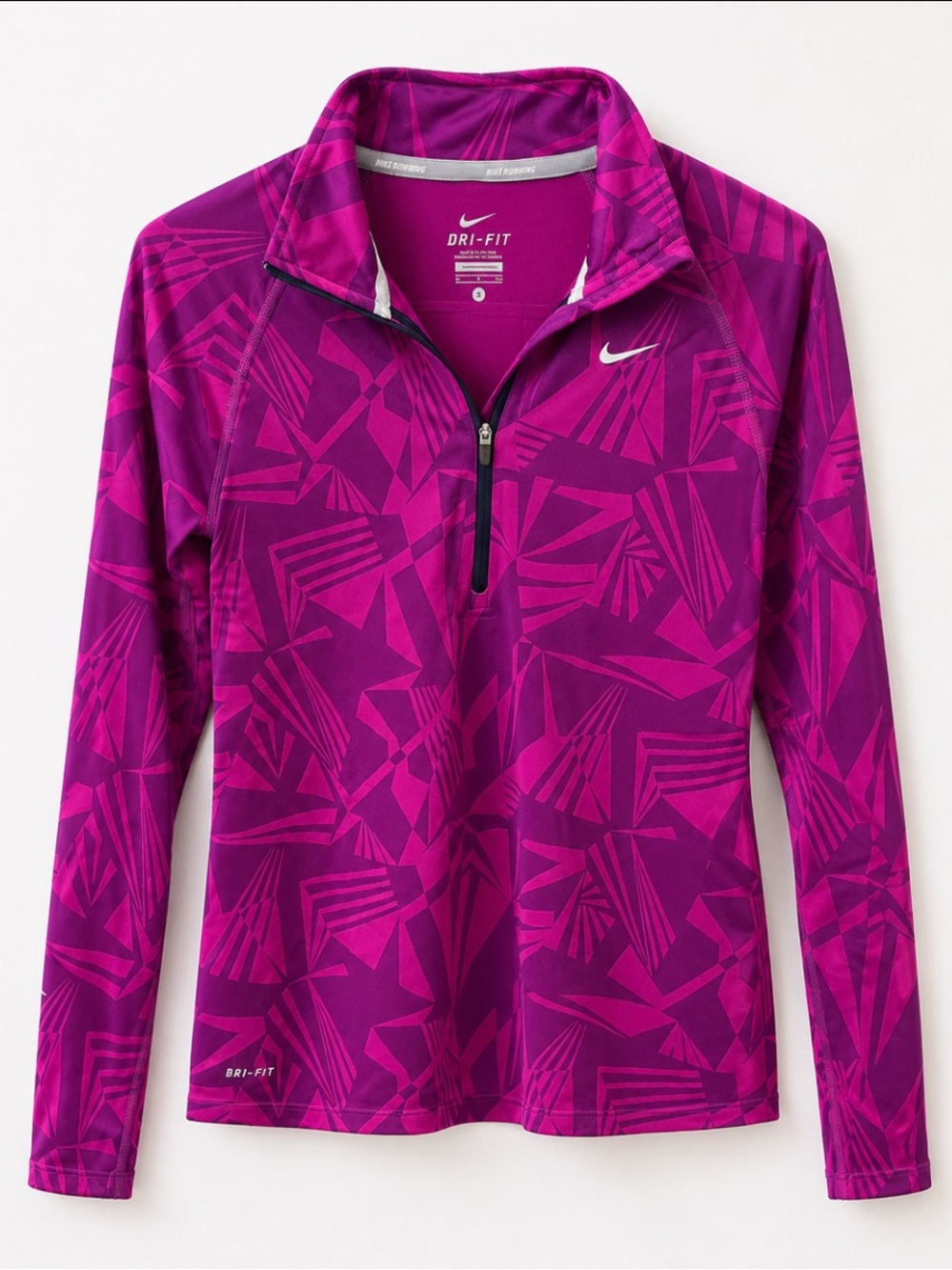 Nike Dri-FIT Geometric Print Quarter Zip Running Top